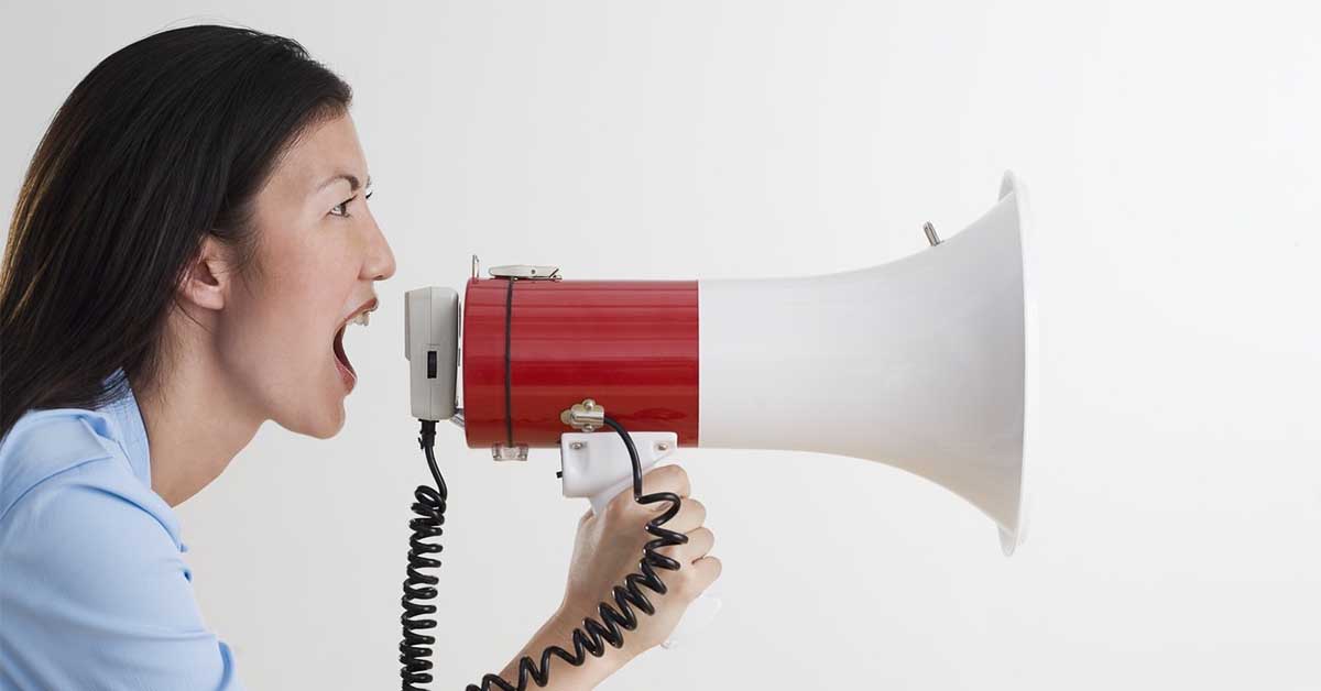 Ytringsfrihet Megafon Kvinne